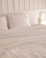 100% Cotton Ranforce Double Duvet Cover Set - Estampe Embroidered
