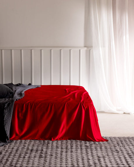 King Size 100% Cotton Satin Flat Bed Sheet - Smooth & Luxurious