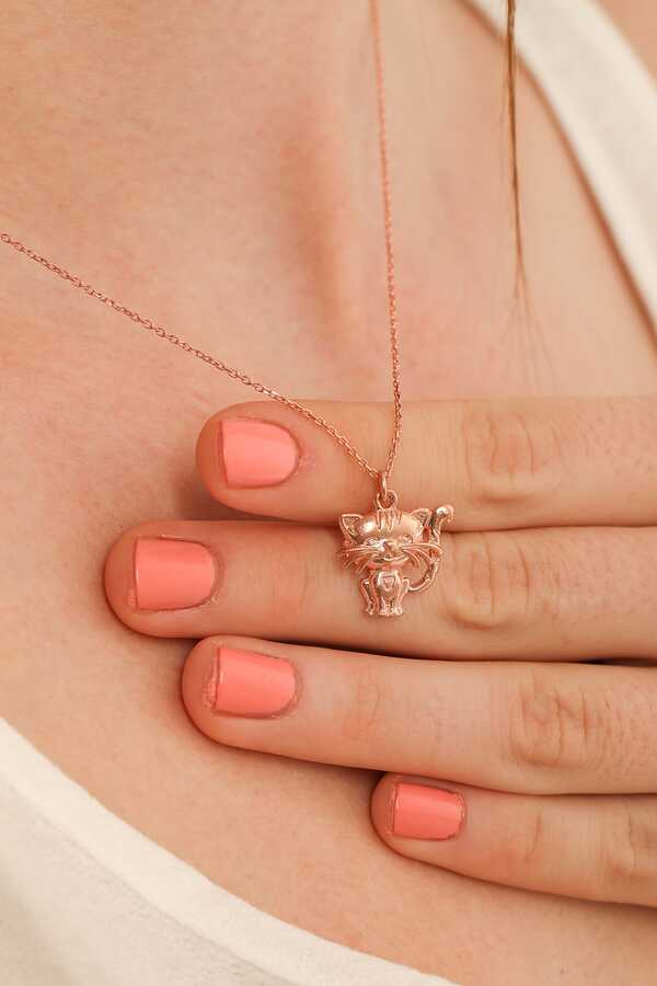 925 Sterling Silver Cute Cat Pendant Necklace - Minimalist Charm