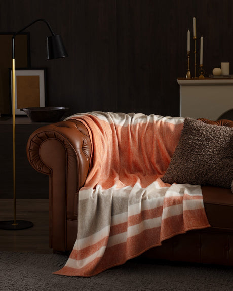 Soft Knit Throw Blanket for Sofa and Couch - Terracotta