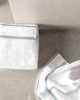 100% Katoen 4-delige Handdoekset - Wit & Blauw