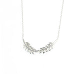 Sterling Silver Double Acacia Leaf Pendant Necklace
