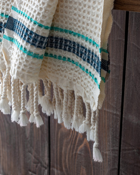 Premium Cotton Kitchen Towel - Stylish Dual-Tone Design for Everyday Use