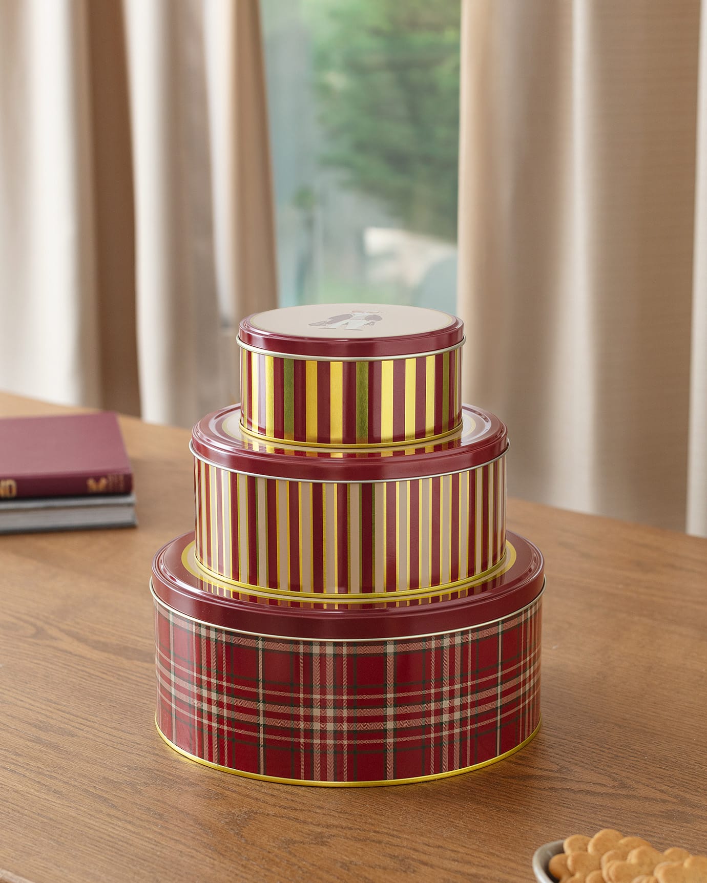 Large Round Metal Storage Box - Decorative Home Organizer