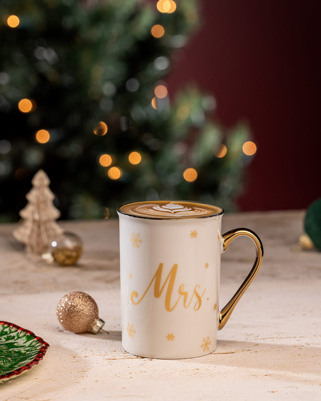 New Bone China Coffee Cup - Elegant Gold-Rimmed Design
