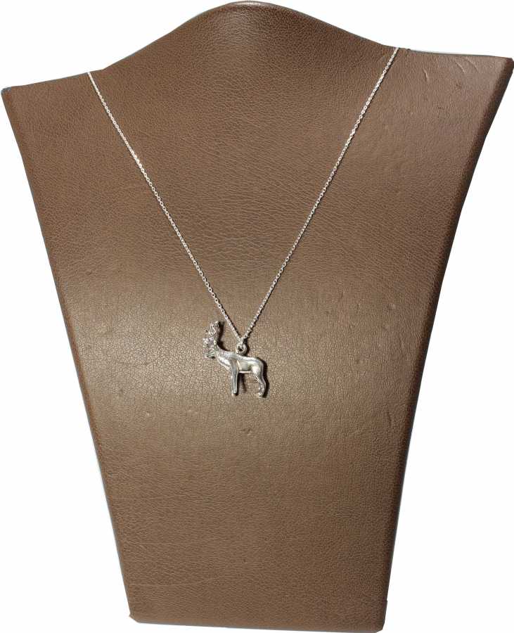 925 Sterling Silver Deer Pendant Necklace - Graceful Animal Design