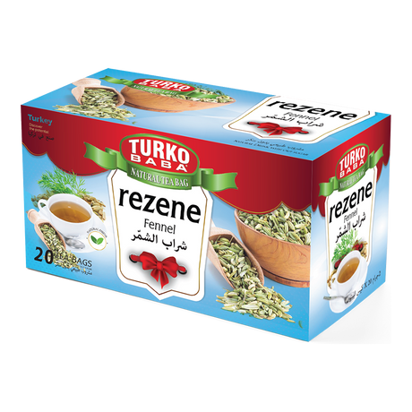 TURKOBABA Professional Fennel Herbal Tea Bags - 20 Count