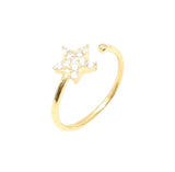 Premium 925 Sterling Silver Tiny Star Stone Ring Yellow