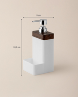 Light Brown Wooden Liquid Soap Dispenser for Bathroom Countertop
