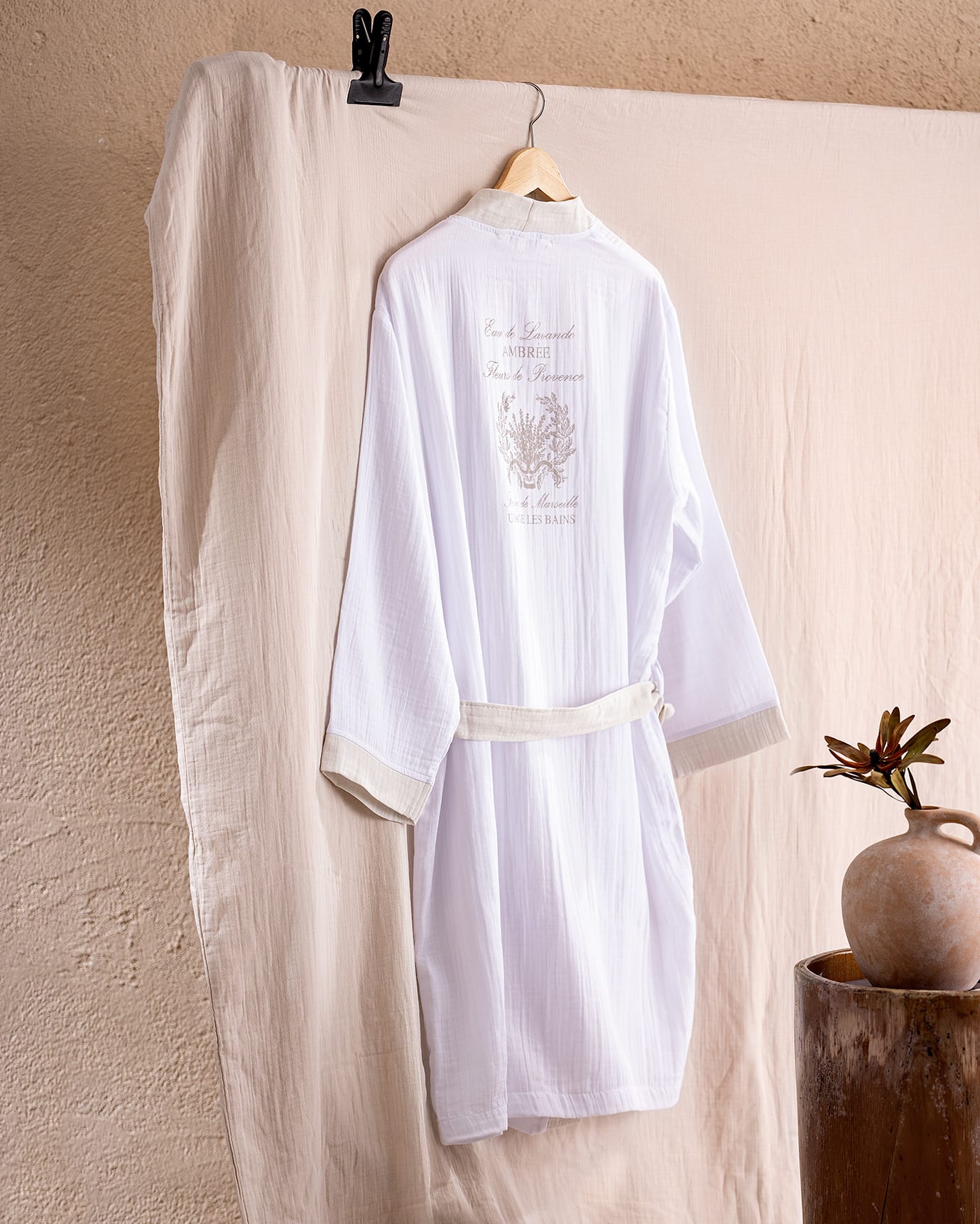 100% Cotton Muslin Women's Bathrobe - Lightweight Comfort