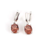 Sterling Silver Oval Zultanite Halo Dangle Earrings