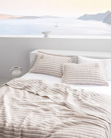 Cotton Blend Double Bedspread Set - Soft & Timeless Comfort