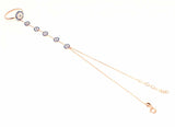925 Sterling Rose Silver Evil Eye Hand Chain with Zircon