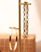 Metal & Wood Jewelry Stand - Elegant Littera Minimalist Design