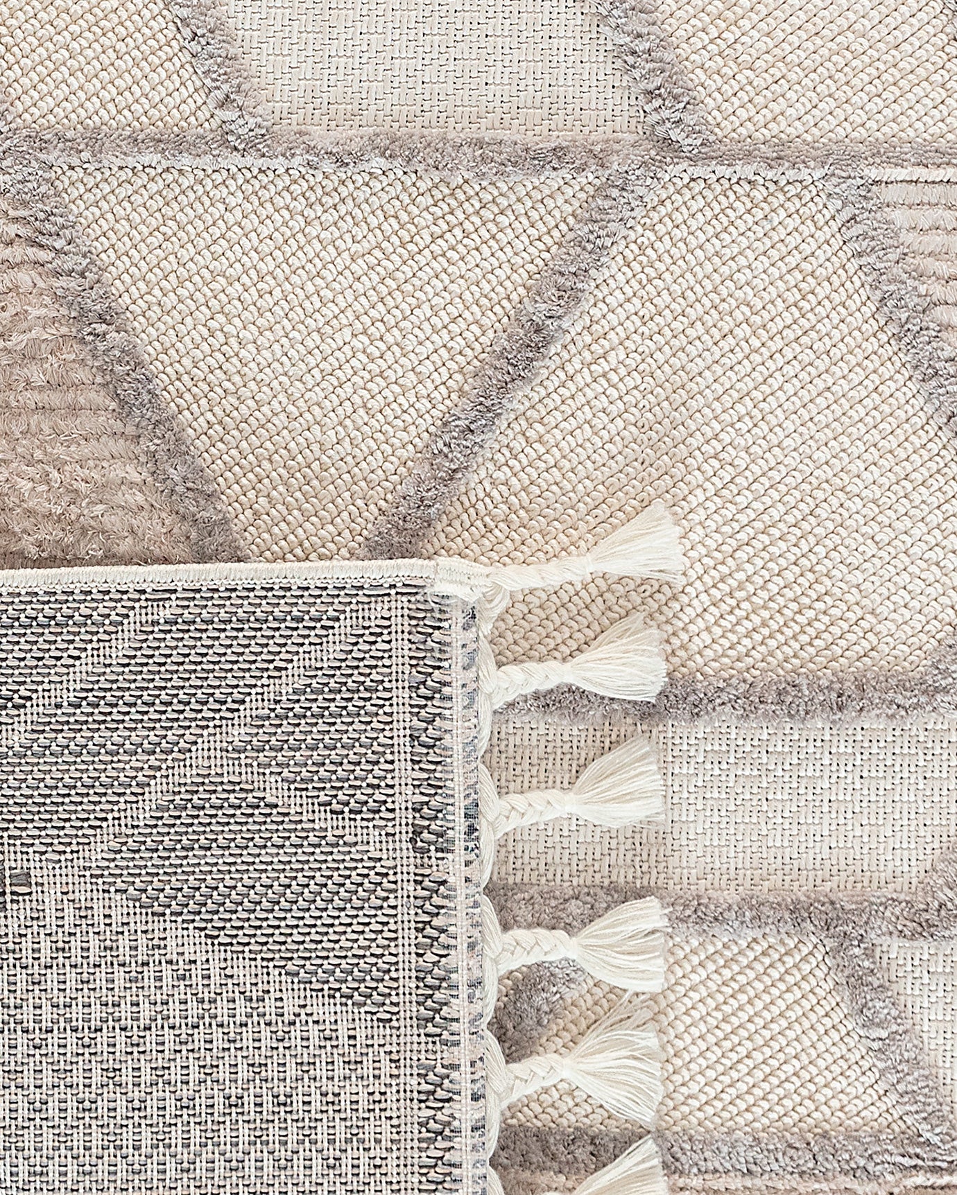Soft Bone White Polyester Area Rug - 80x150 cm - Plush Shag Style