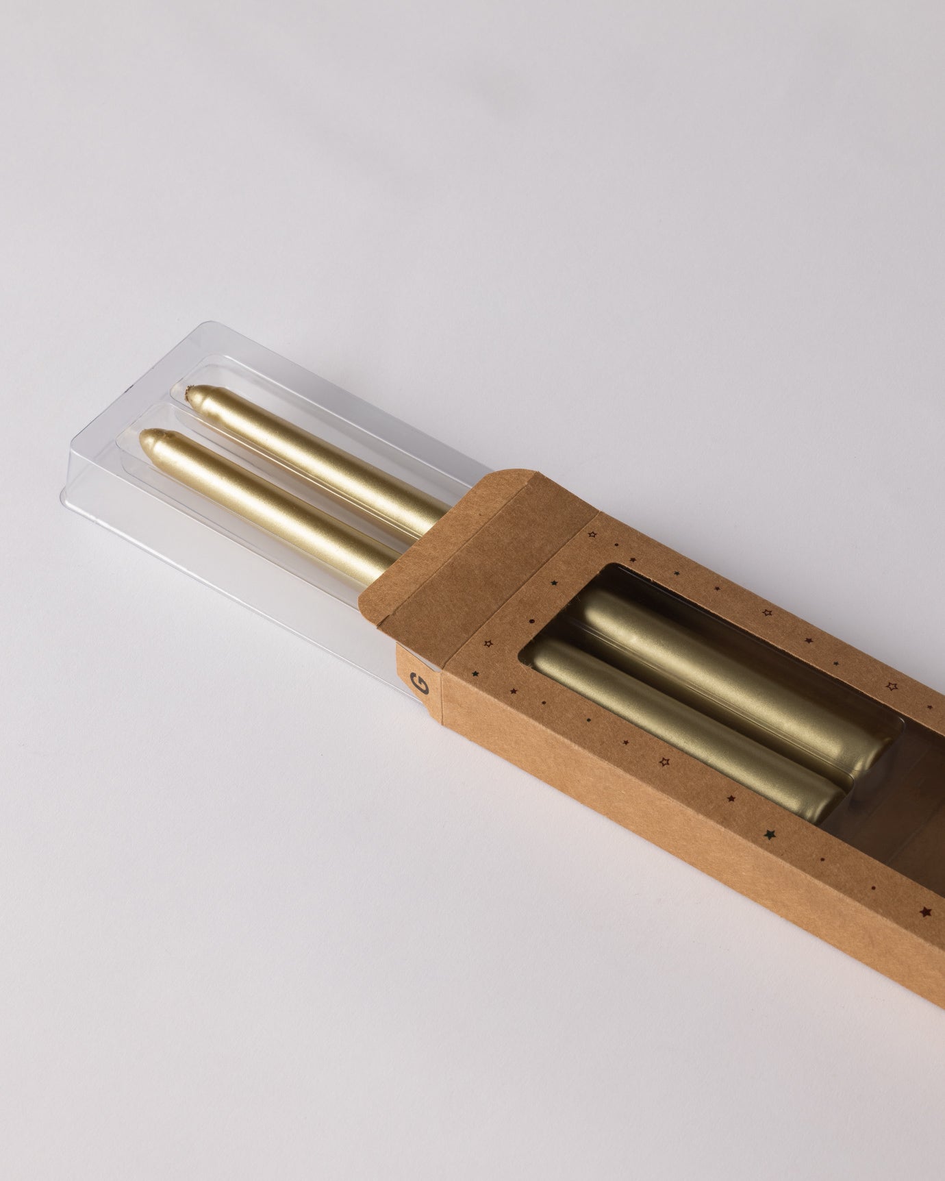 Decorative Wax Taper Candle - Luxurious Gold Ambiance