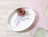 Durable Plastic Serving Tray - Oval Lavander Design