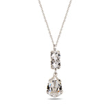 Swarovski Crystal Pendant Necklace - Elegant Pear Drop Dangle Design