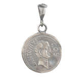 925 Sterling Silver Caesar Figure Medallion Pendant