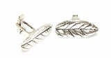 Large Leaf Design 925 Sterling Silver Cufflinks