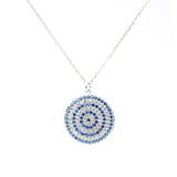 Professional Sterling Silver Large Evil Eye Pendant