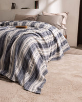 Nanny Double Bed Blanket - Gray and Indigo