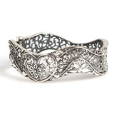 Pulsera ovalada de corazón de plata esterlina 925 premium