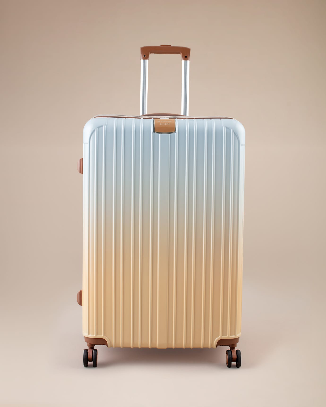 Large Beige Travel Luggage Suitcase