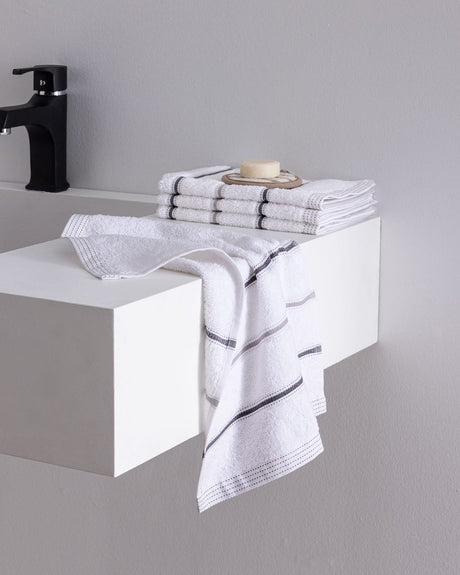 Absorbent Cotton Hand Towel Set (4-Pack) - Bourrache Weave