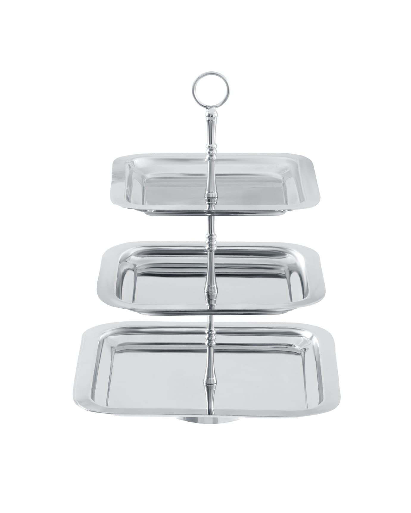 Stainless Steel 3-Tier Cake Stand - Modern Silver Finish