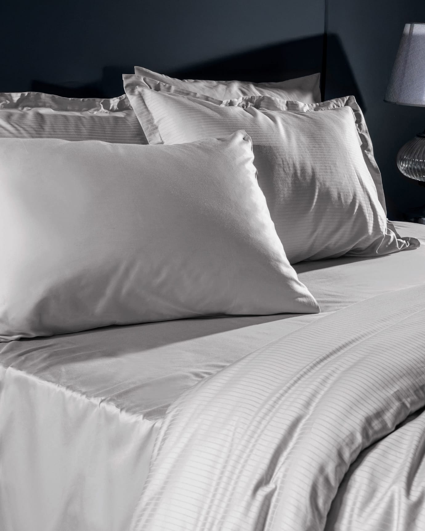 Thalie Double 100% Cotton Striped Sateen Duvet Cover Set - 300TC