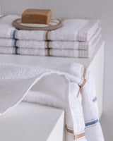 4-Pack Cotton Hand Towel Set - White & Beige
