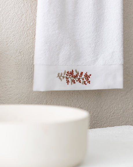 Sylvia Embroidered 100% Cotton Face Towel
