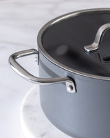 Professional Titanium Nonstick Deep Cooking Pot, 22 cm, Anthracite