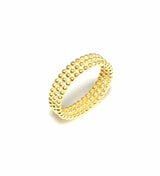 925 Sterling Silver 3-Row Bubble Ring - Wedding Band Style
