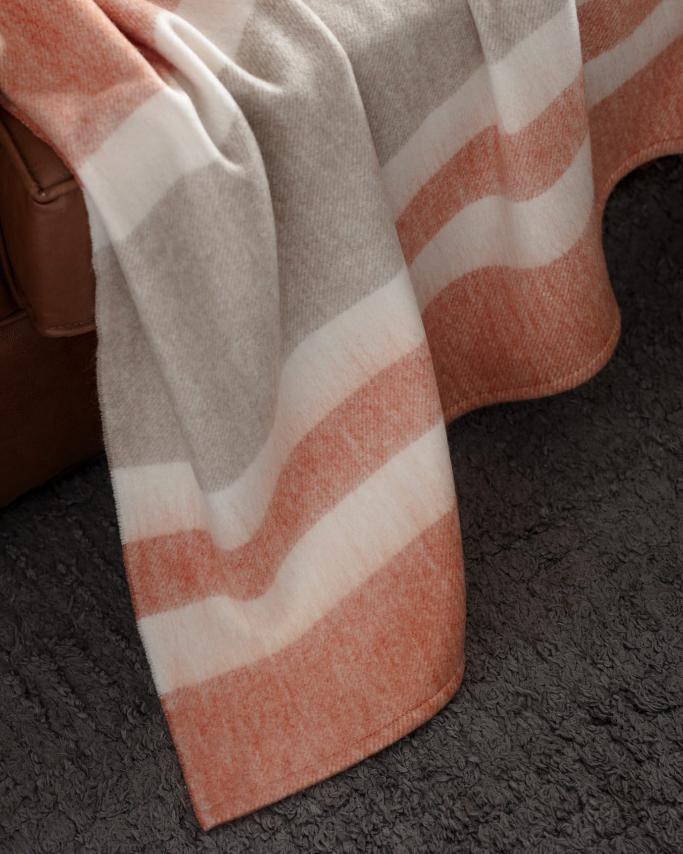 Soft Knit Throw Blanket for Sofa and Couch - Terracotta