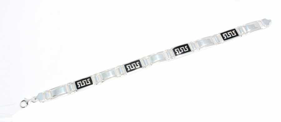 Professional 925 Sterling Silver Greek Pattern Men's Bracelet