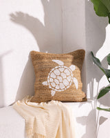 Jute & Cotton Blend Cushion Cover - Natural Woven Texture