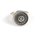 Professionele statement ring van sterling zilver met riddermotief
