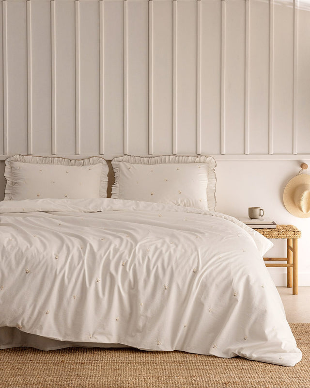 Saphir 100% Cotton Ranforce Bedding Set - Embroidered Detail