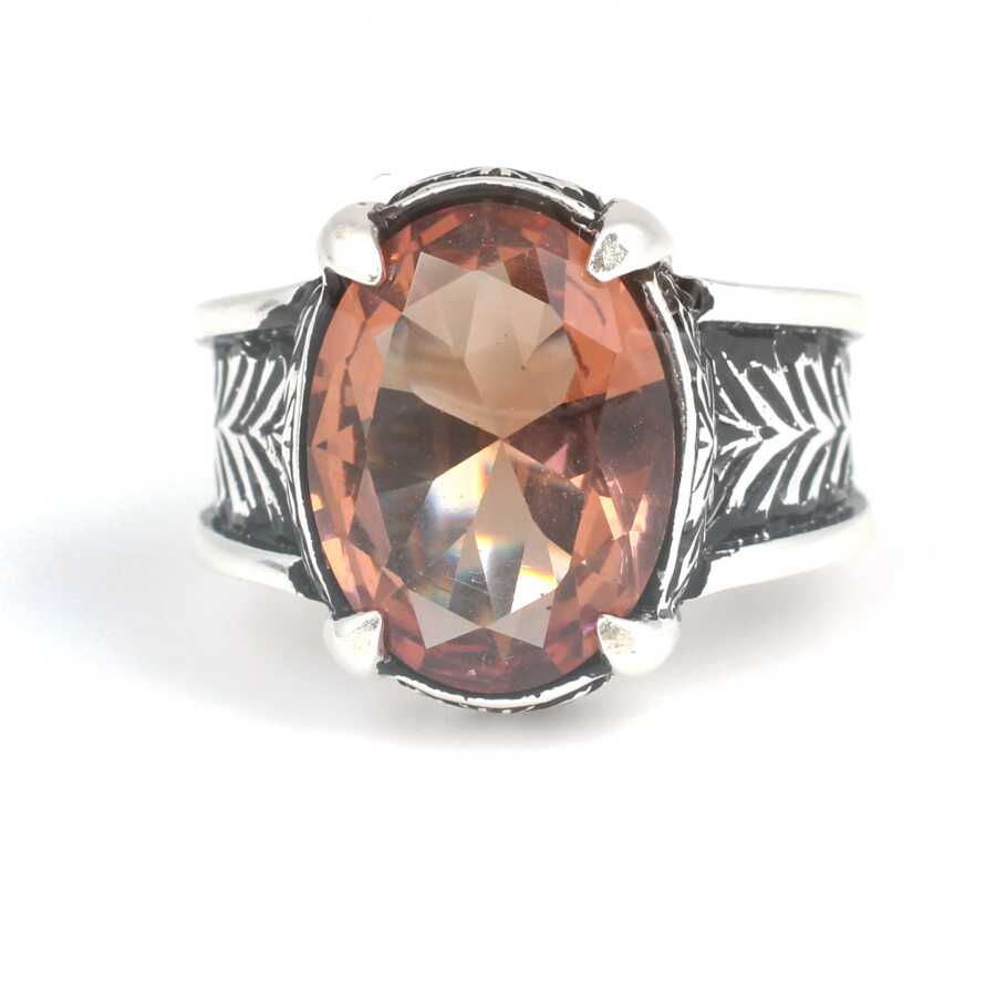 Men's Sterling Silver Zultanite Ring - Oval Cast Design