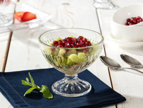 Elegant Clear Glass Dessert Bowls - Versatile Serving Set of 2
