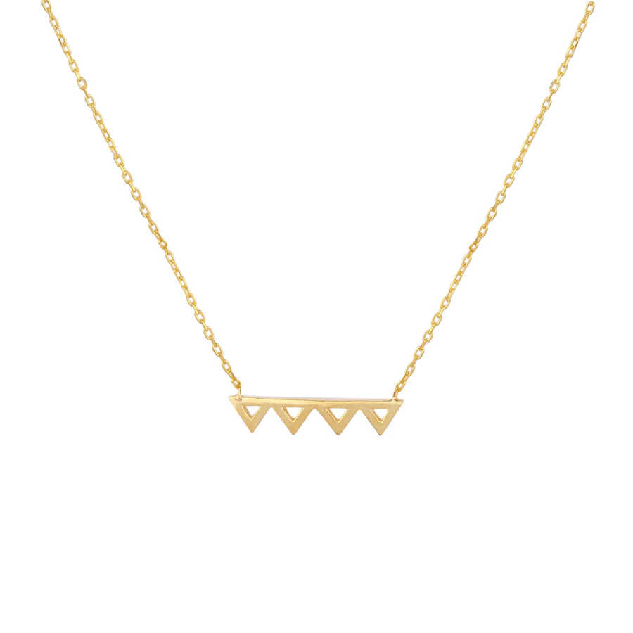 Sterling Silver Minimalist Tiny Triangles Pendant Necklace