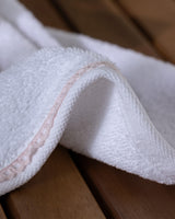 100% Cotton Hand Towel Set - Plush & Absorbent, White/Powder