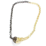 Premium 925 Sterling Silver Dual Tone Double Chain Heart Necklace