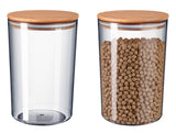 Luftdichte Lebensmittelbehälter mit Holzdeckeln – 2300 ml, 2er-Set
