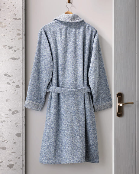 100% Cotton Shawl Collar Bathrobe - Absorbent & Soft Yarn Dyed