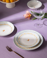 New Bone 6-Person 24-Piece Dinner Set - Elegant Blue Design