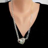 Professional Sterling Silver 3D Filigree Heart Necklace