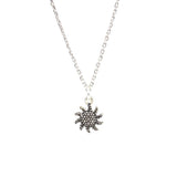 Sterling Silver Mini Sun Pendant Necklace - Minimalist